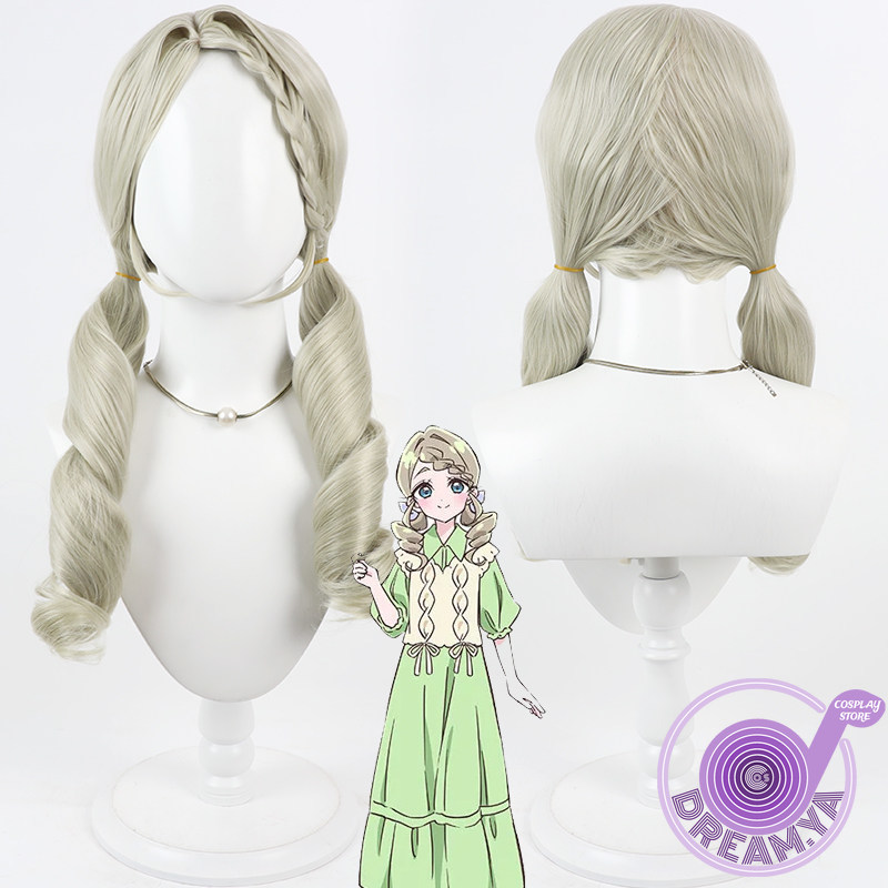 Synthetic Wigs - Kurusu Eriza コスプレウィッグ ライトグリーン ロングカーリー 耐熱人工毛