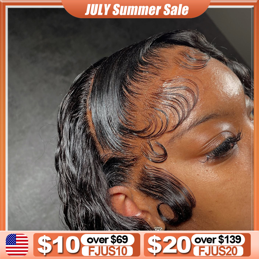 Hd Lace Frontal Wig Human Hair Pre Plucked - 250%密度 13x4 HD透明レースフルフロントウィッグ ウォーターウェーブ ディープパート カールウィッグ