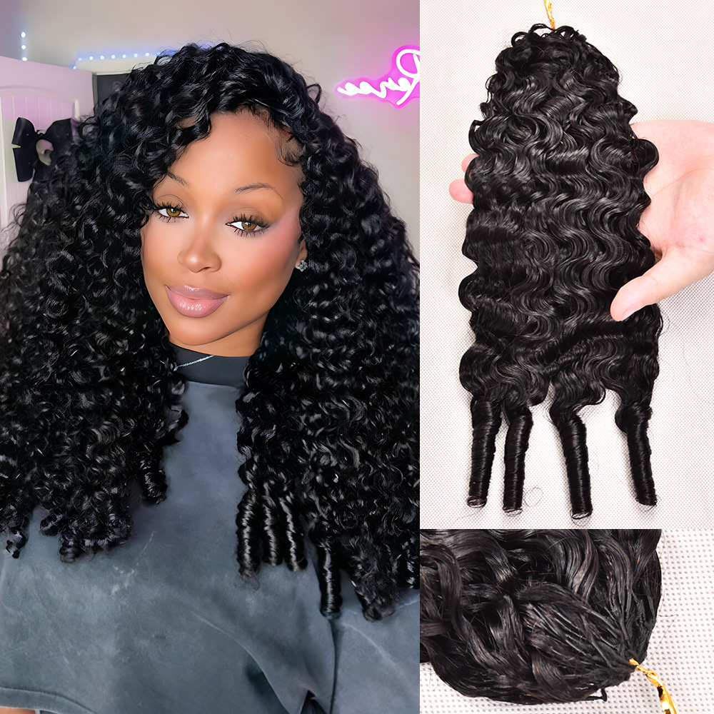 Water Wave Bulk Human Hair For Braiding - 14インチ、16インチ、18インチのミラクルノットクロシェ人毛エクステンション、ビルマ風カールヘア、1/2/3束、ブレードヘア、ディープウェーブ、プレセパレートフェザークロシェ人毛60g、フランスへの3日配送、ブラジル産ALIANNAヘアバンドル、人毛100%ナチュラルブラック、再利用可能