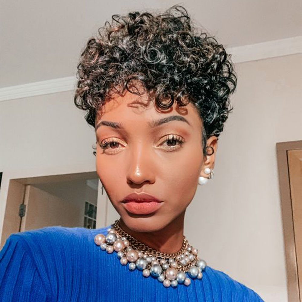Short Pixie Cut Wig Human Hair Cheap - ショートピクシーカットウィッグカーリー人毛ウィッグ安いアフロカーリーウィッグフルマシンメイドグルーレス人毛ウィッグ黒人女性のための