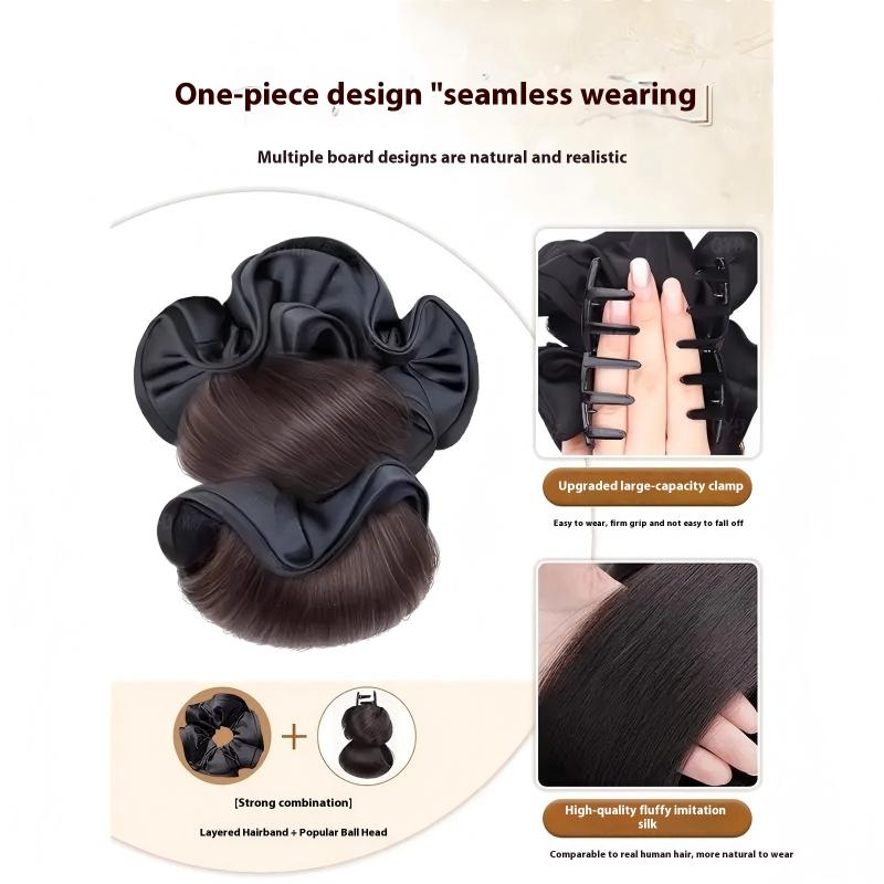 Claw Clip Messy Bun Hair Piece - 簡単に作れるアップヘア、合成毛の爪留めメッシーヘアバン、女性用ローバンウィッグ、ヘアクリップインメッシーバンヘアピース、ストレートヘアエクステンション