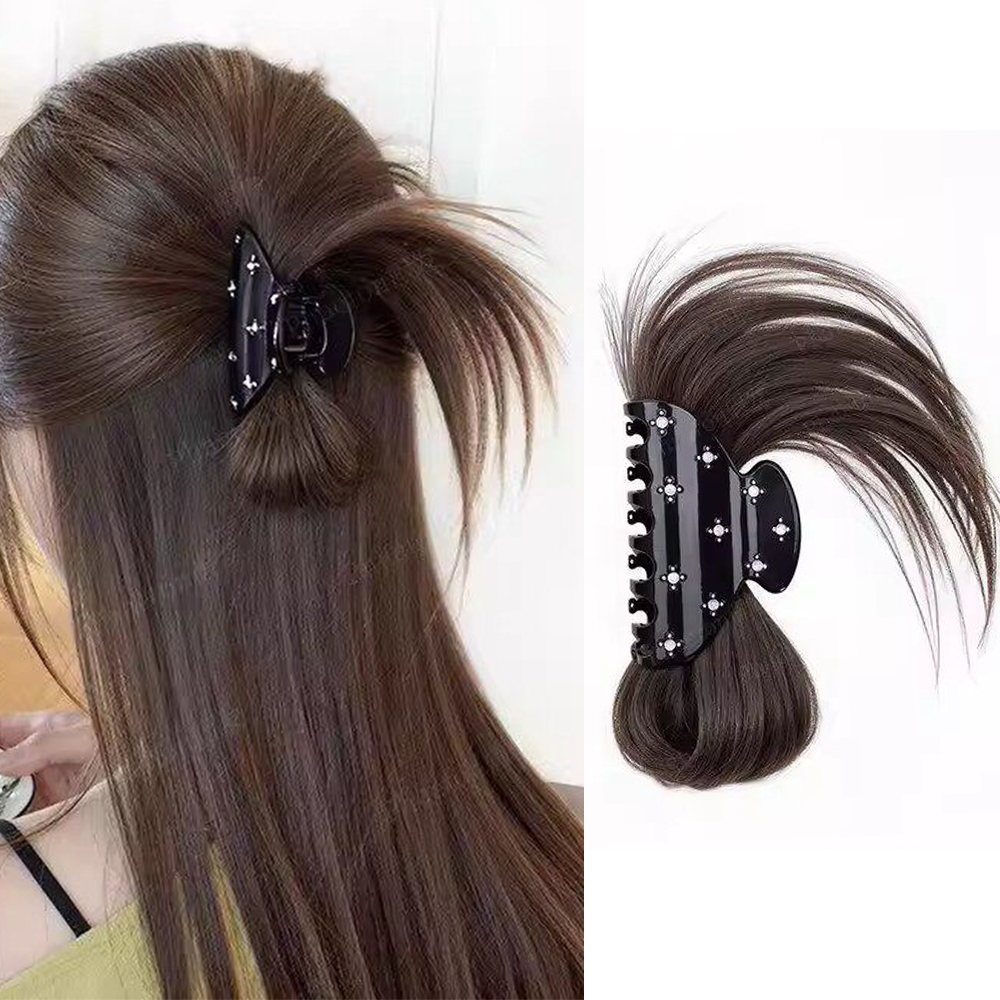Claw Clip Messy Bun Hair Piece - ふわふわメッシーバンクリップ合成ヘアピース耐熱シニヨンヘアアクセサリー女性用デイリーパーティーウェディングレトロ