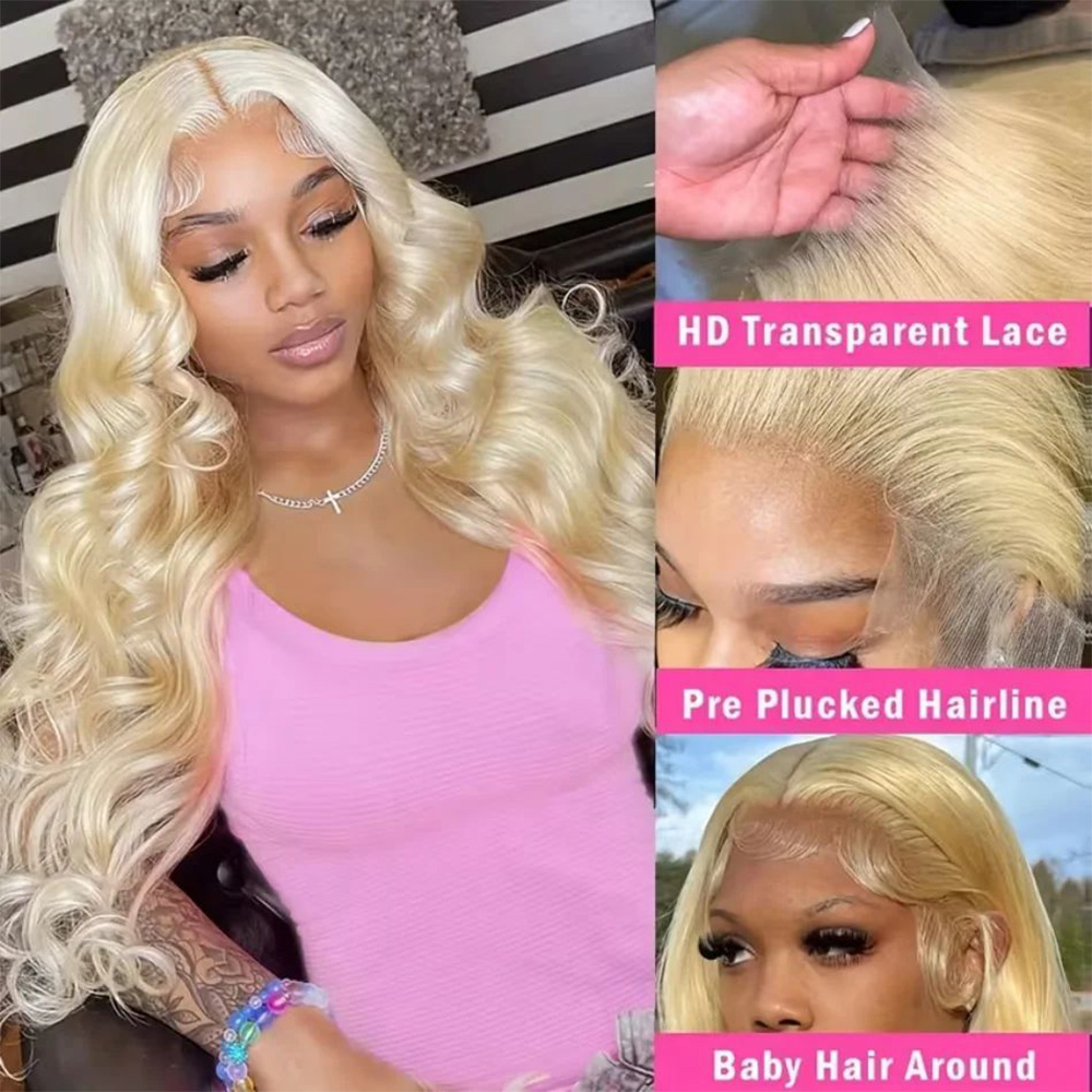 613 Blonde Body Wave Lace Front Wig - 613 13x6 HD透明レースフロントウィッグ 人毛 ボディウェーブ ブラジリアン