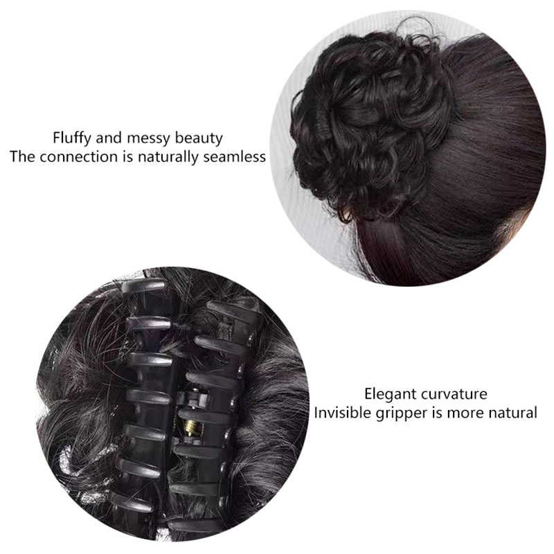 Claw Clip Messy Bun Hair Piece - /Vly/シニヨン メッシーバン クロウクリップ ヘアピース ウェーブ カール