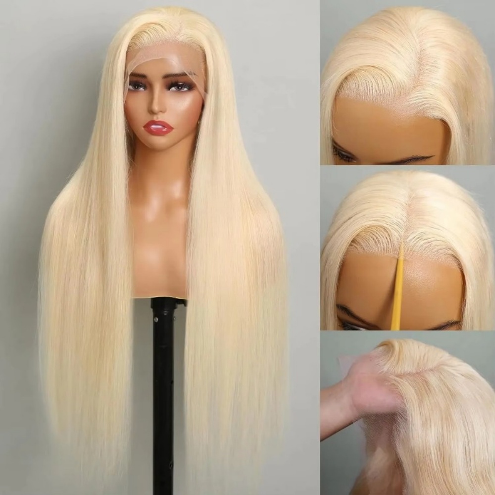 Lace Front Wigs - 613ブロンド人毛ウィッグHDレースフロントプレプラッキング済みナチュラルヘアラインストレートブロンドレースフロントウィッグ女性用13x4 13x6 4x4