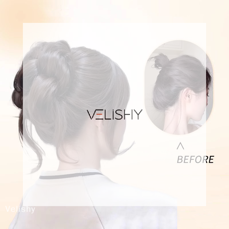Claw Clip Messy Bun Hair Piece - 合成毛ヘアバンシニヨンメッシーバン爪クリップヘアピースふわふわカーリーポニーテールエクステンションヘアピース女性用新商品