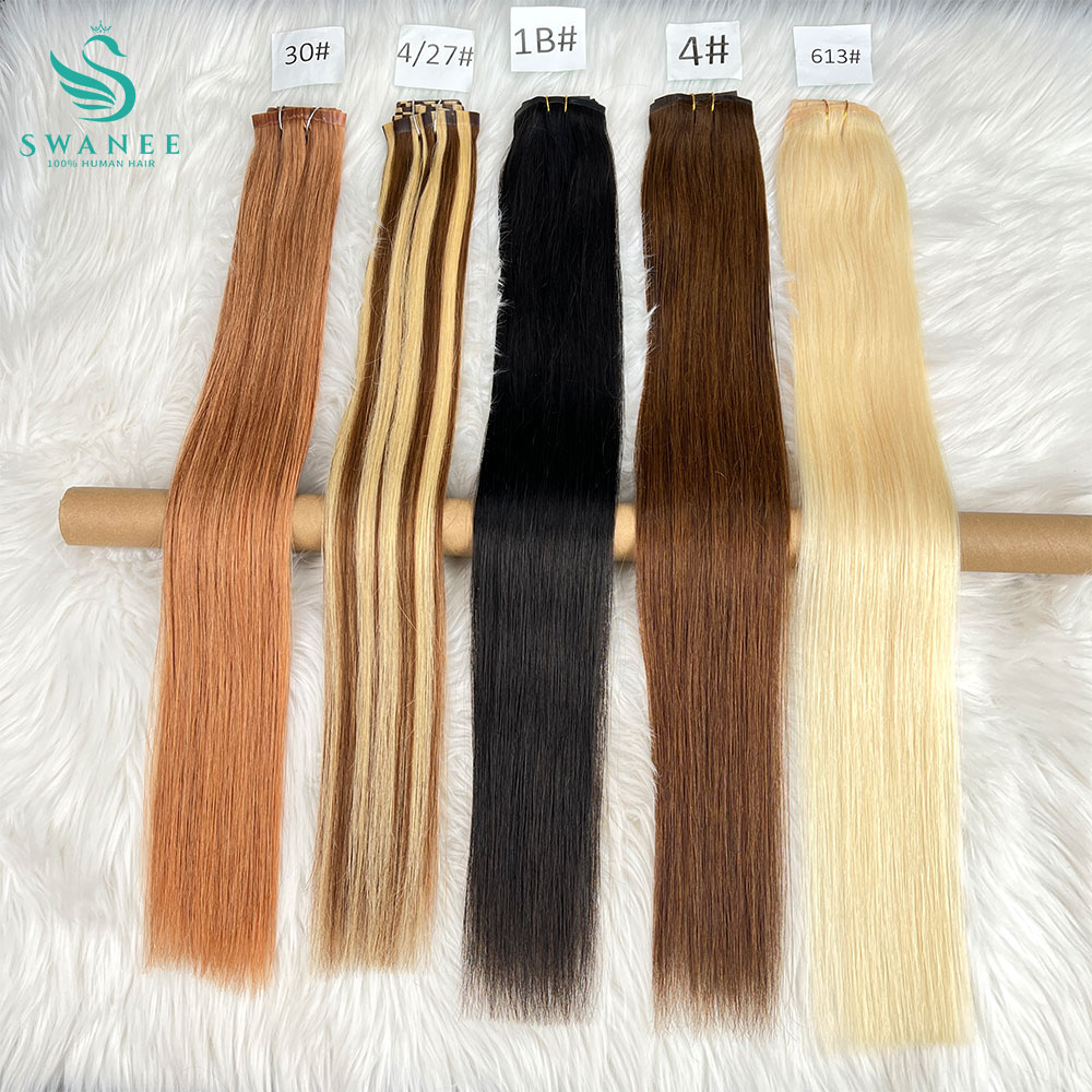 Seamless Clip In Hair Extensions Human Hair - クリップ式ヘアエクステ 本物のナチュラルヘア バージンストレート 7ピースセット ベトナム産クリップ式人毛エクステ
