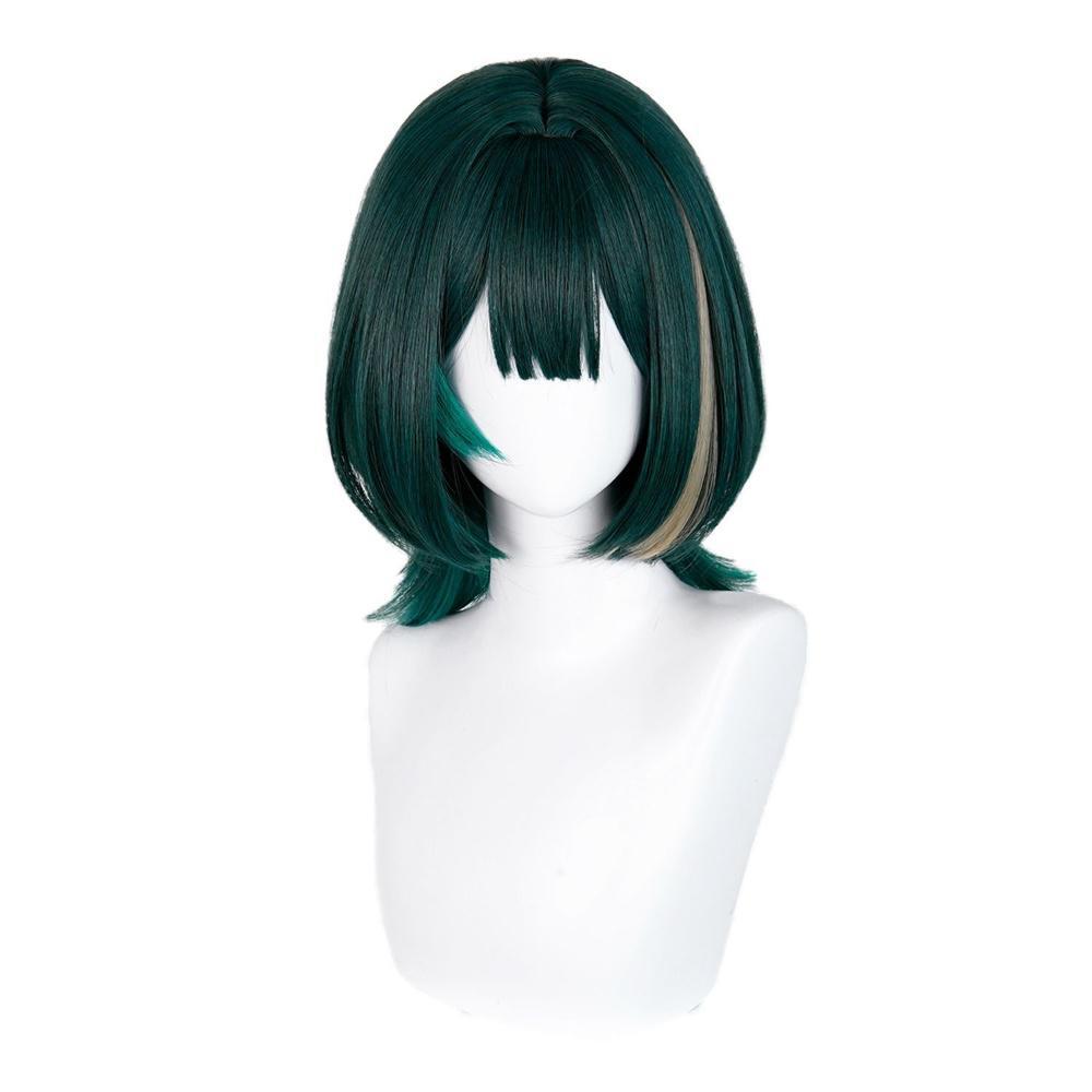 Synthetic Wigs - アニメネフェルコスプレウィッググリーンハイライトウィッグ女性のためのコスプレウィッグ耐熱人工毛ハロウィンパーティー