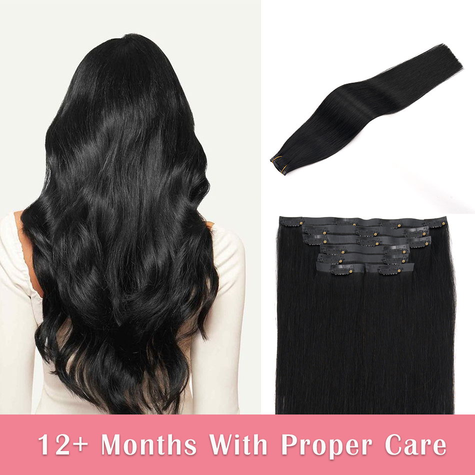 Seamless Clip In Hair Extensions Human Hair - シームレスクリップ式ヘアエクステ 本物の人毛7ピース 110グラム クリップ式 目に見えないPUスキンウェフト ナチュラルレミーヘア
