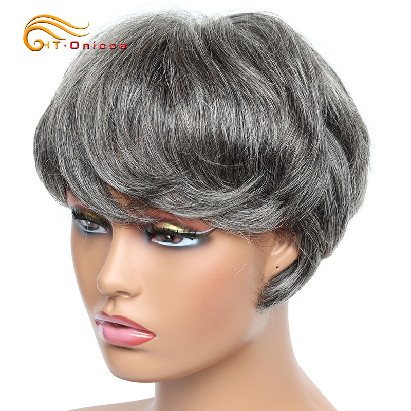 Short Pixie Cut Wig Human Hair Cheap - 黒人女性のための滑らかな人間の髪の毛のかつら,短いピクシーカットのかつら,完全な機械製,安い