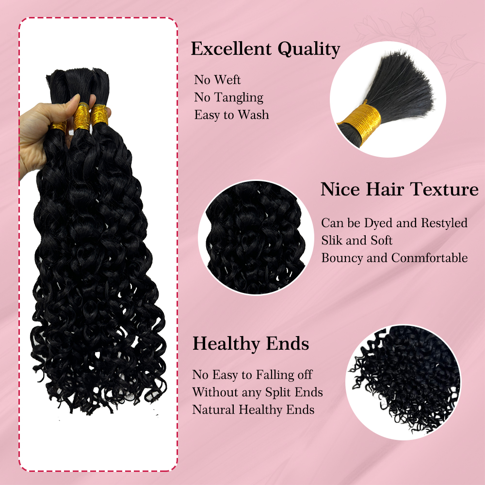 アリクイーンヘア ウォーターウェーブ バルクヘアバンドル ブ - Water Wave Bulk Human Hair For Braiding のレビューと価格