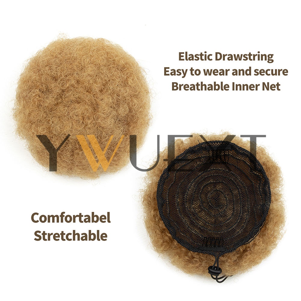 YWUEXT ハニーゴールド アフロ キンキー パフ ポニー - Drawstring Afro Curly Puff Ponytail のレビューと価格
