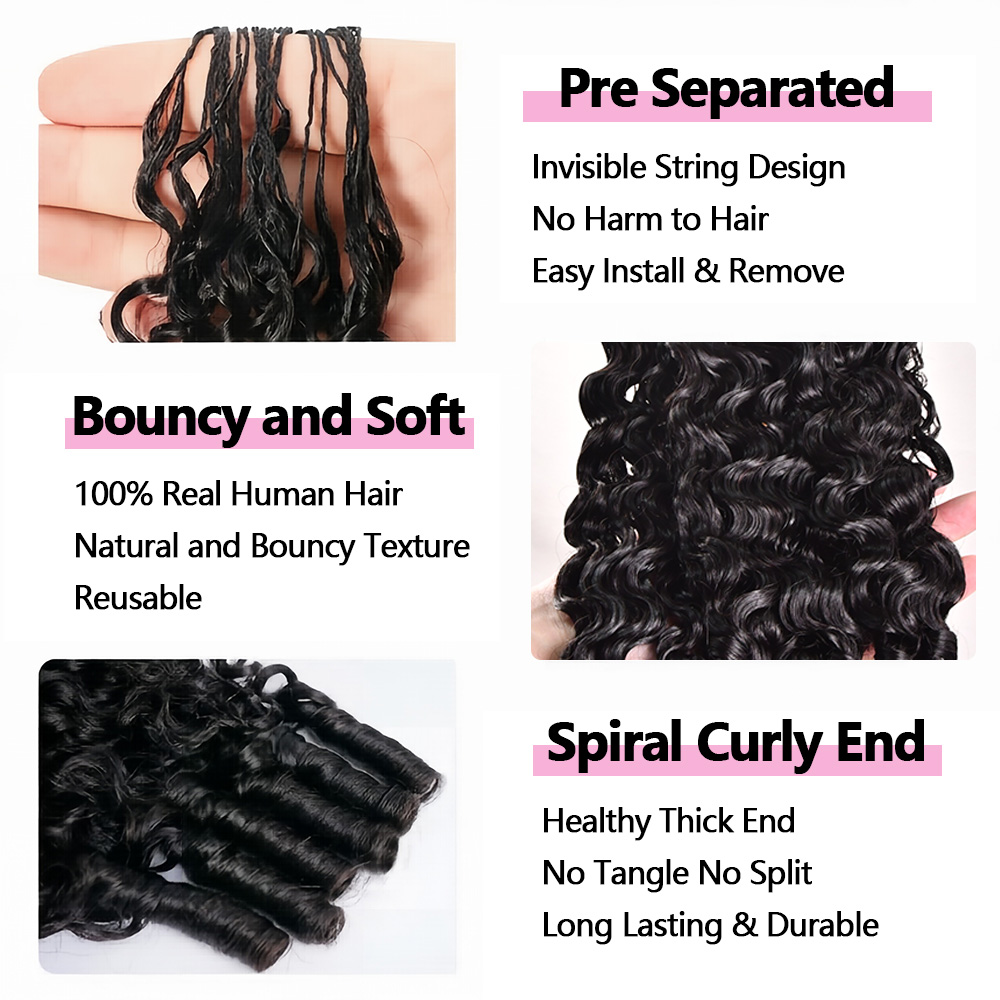 14インチ、16インチ、18インチのミラクルノットクロシェ人 - Water Wave Bulk Human Hair For Braiding のレビューと価格