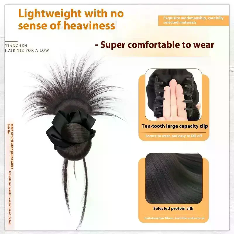 合成メッシーバン クロークリップ ヘッドバンド付き ナチュラ - Claw Clip Messy Bun Hair Piece のレビューと価格
