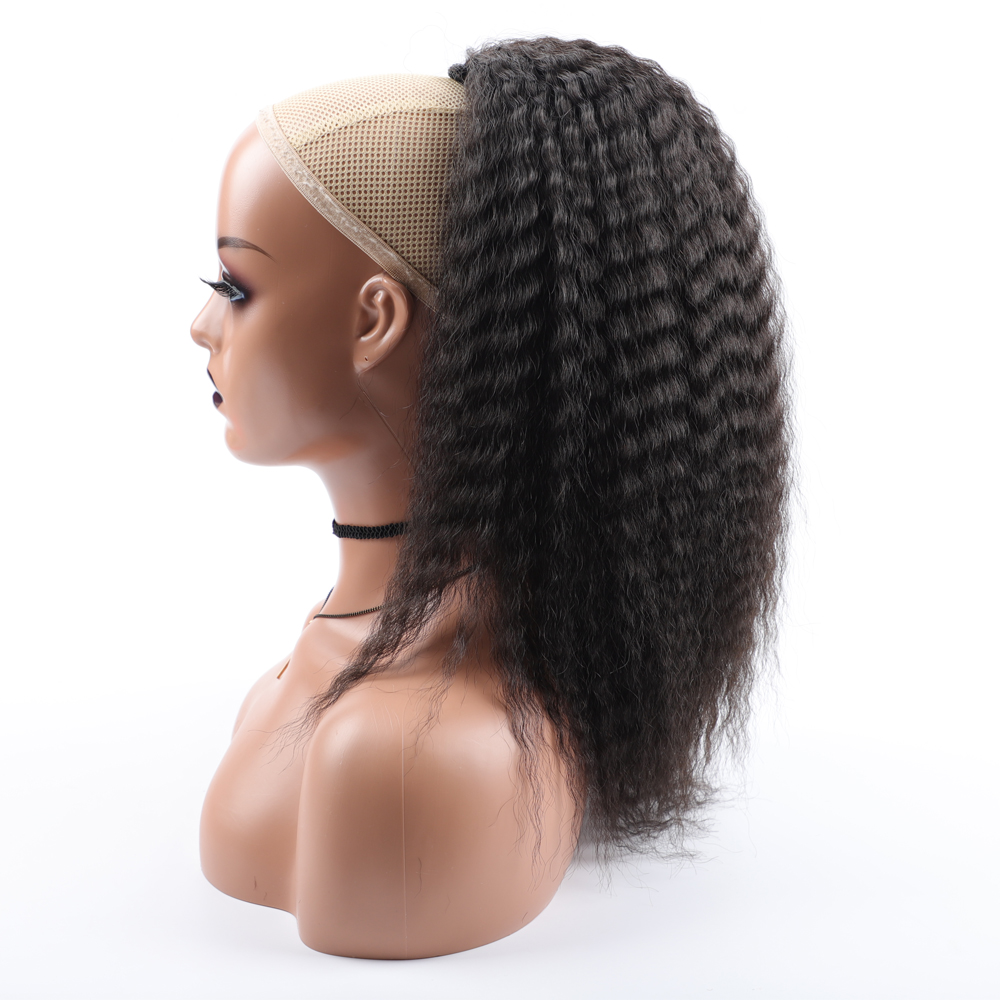 偽合成巾着ポニーテール弾性ヘアエクステンション女性のための変 - Drawstring Afro Curly Puff Ponytail のレビューと価格