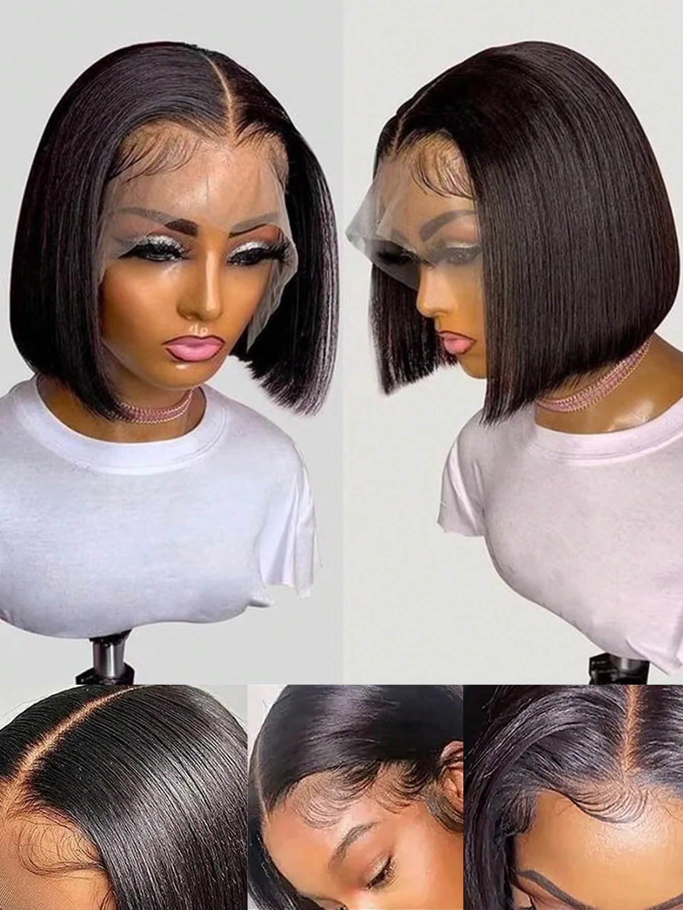 ゴウィック 250%高密度 13x4 レースフロントウィッグ - Pre Parted 13X4 Lace Front Bob Wig のレビューと価格