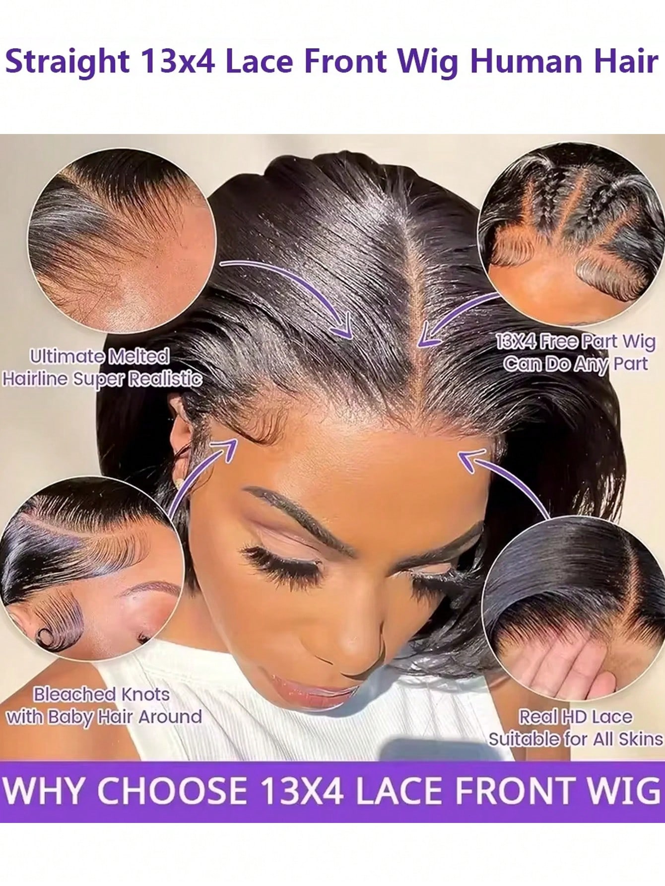 ゴウィック 250%高密度 13x4 レースフロントウィッグ - Pre Parted 13X4 Lace Front Bob Wig のレビューと価格