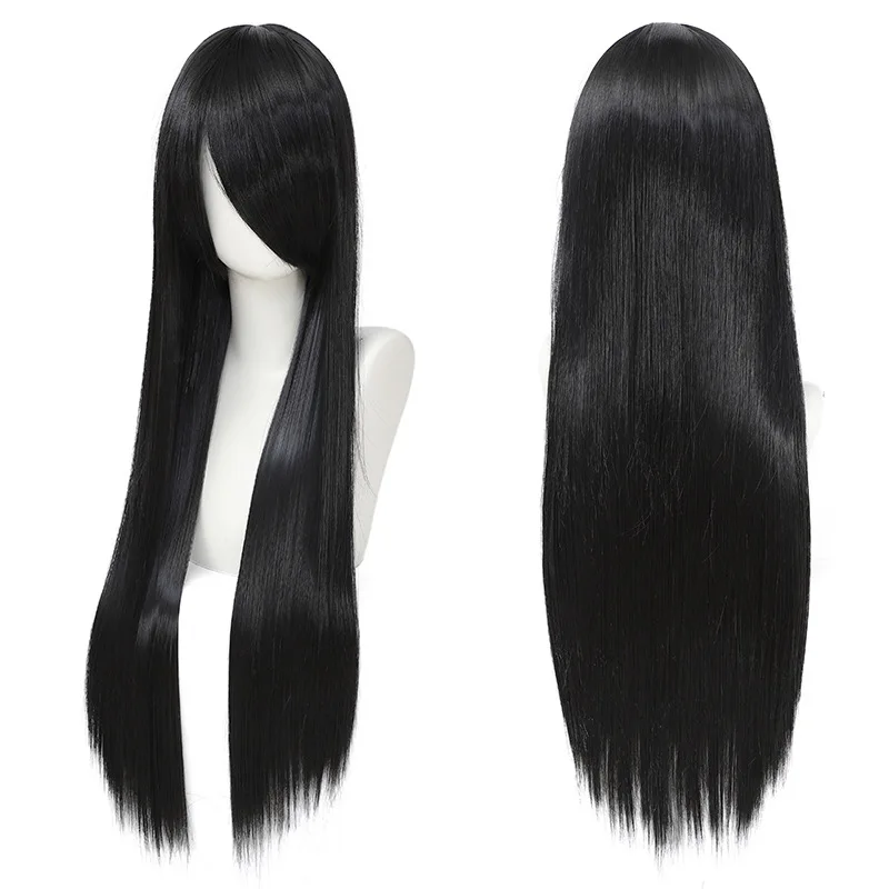 80 センチメートルカラフルなロングストレート人工毛白紫黒コ - Synthetic Braided Wigs For Black Women のレビューと価格