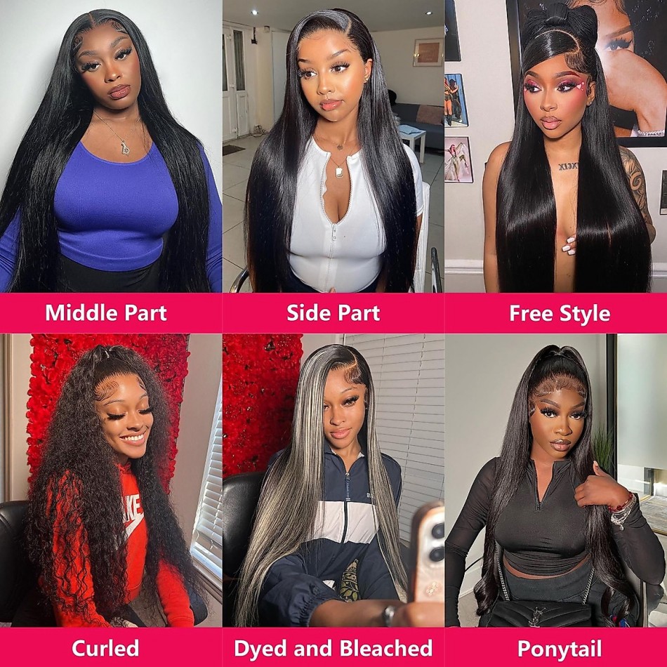 ストレート人毛ウィッグ　接着剤不要　密度220％　13x6  - Lace Front Wigs のレビューと価格