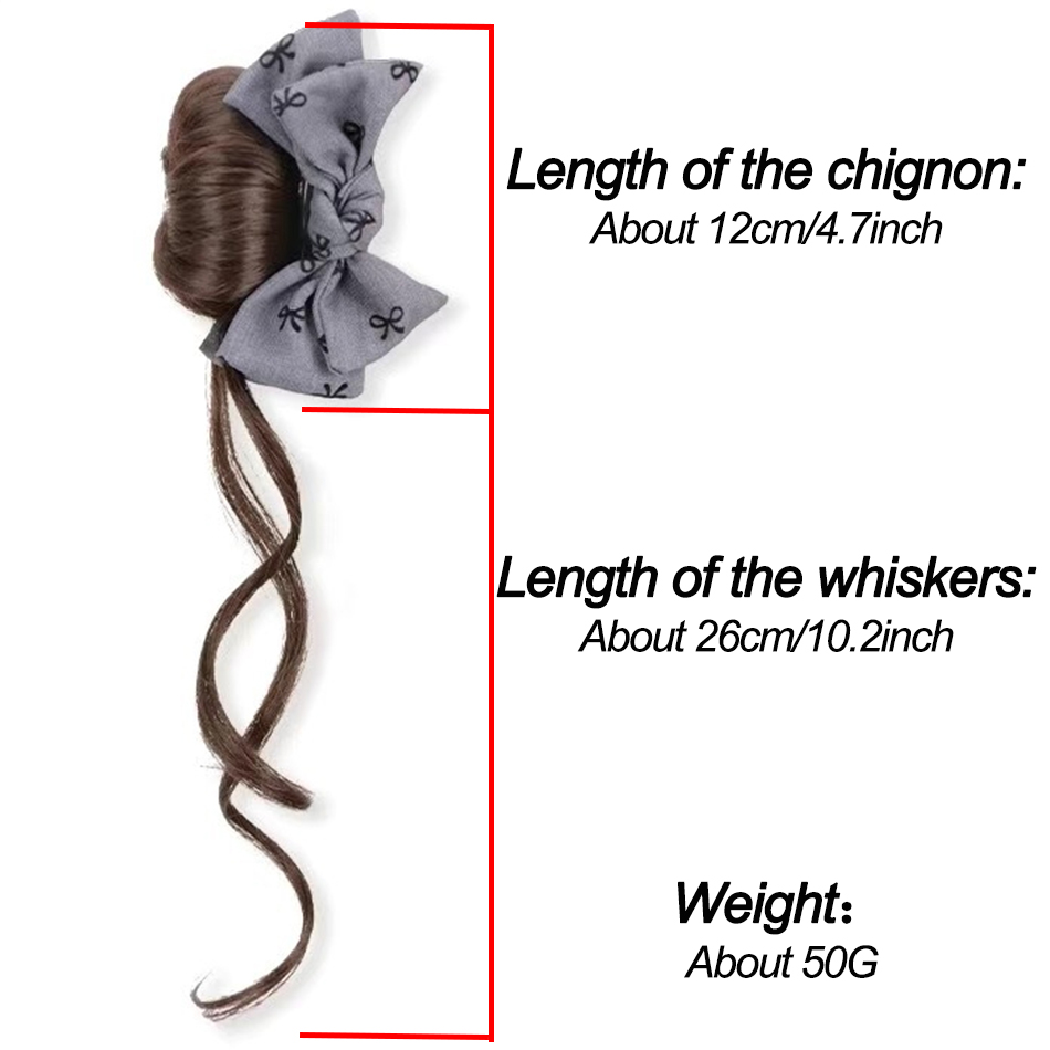 人工おだんごヘアエクステンションちょう結び爪クリップグレース - Claw Clip Messy Bun Hair Piece のレビューと価格