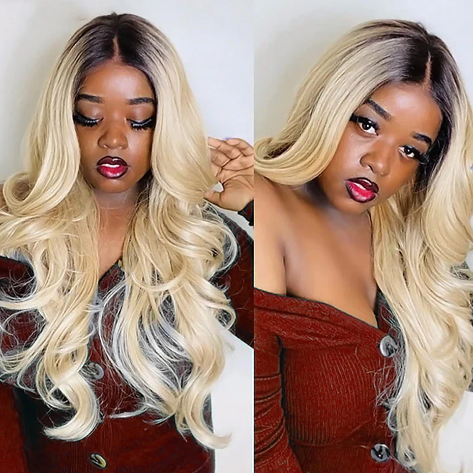 1B 613ブロンドオンブレ人毛ウィッグ 13x6 HDレー - 613 Blonde Body Wave Lace Front Wig のレビューと価格