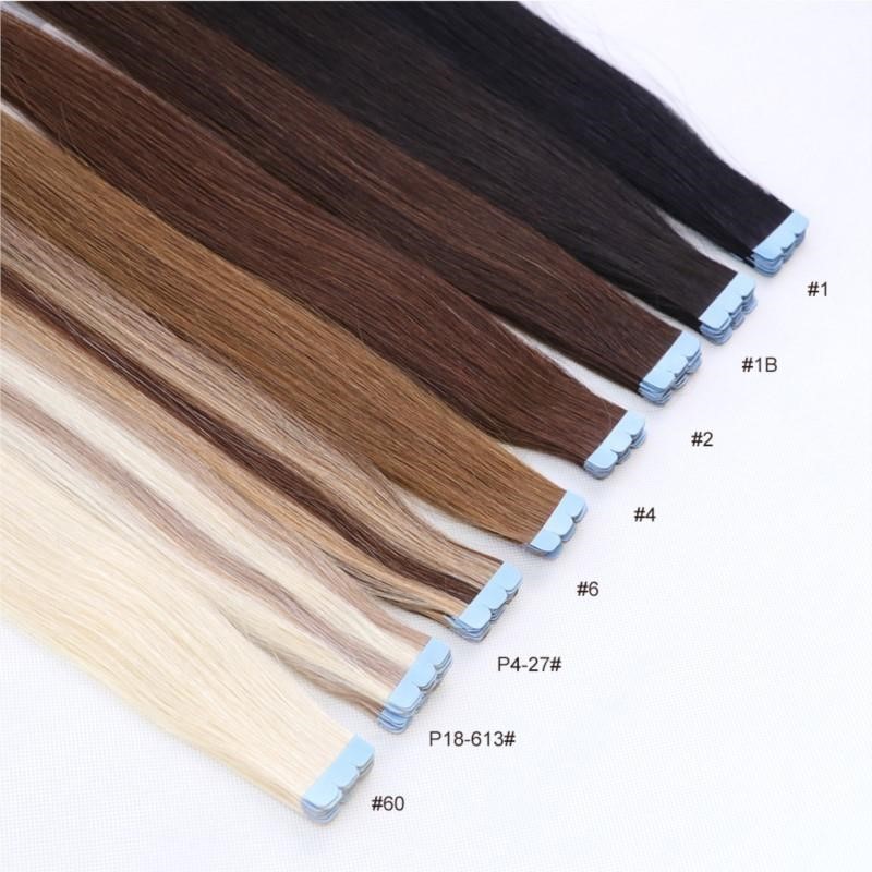 ミニテープヘアエクステンション人毛ナチュラルテープヘアエクス - Invisible Tape In Extensions Real Hair のレビューと価格