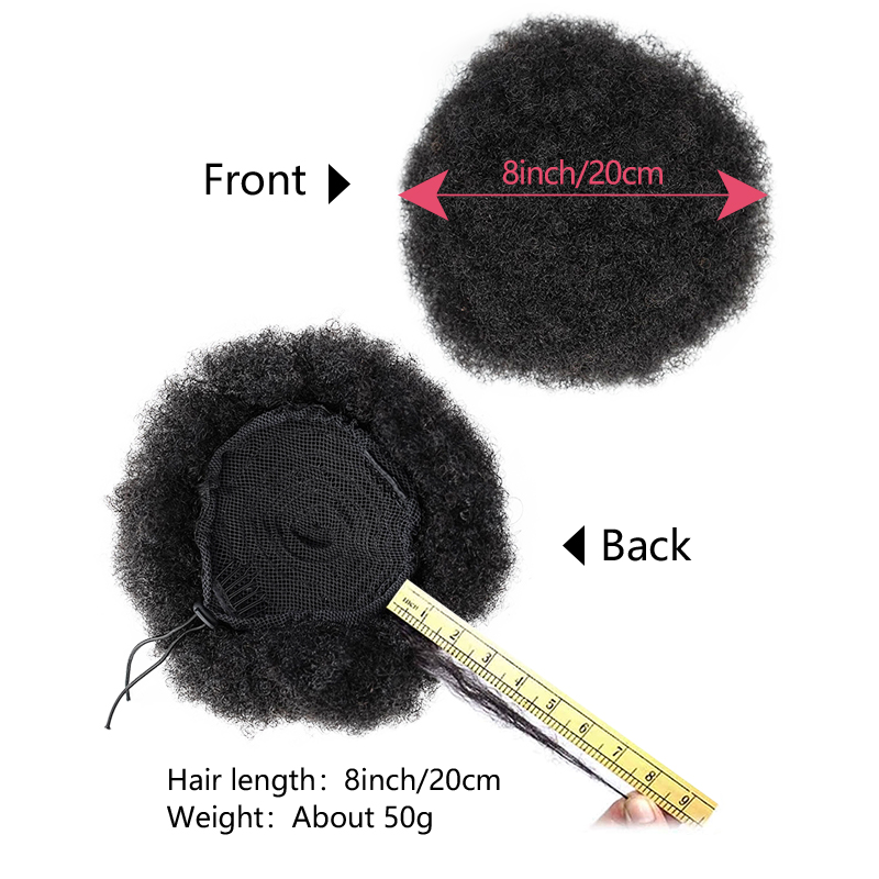 8インチのアフロパフドローストリングポニーテールヘアバン、1 - Drawstring Afro Curly Puff Ponytail のレビューと価格