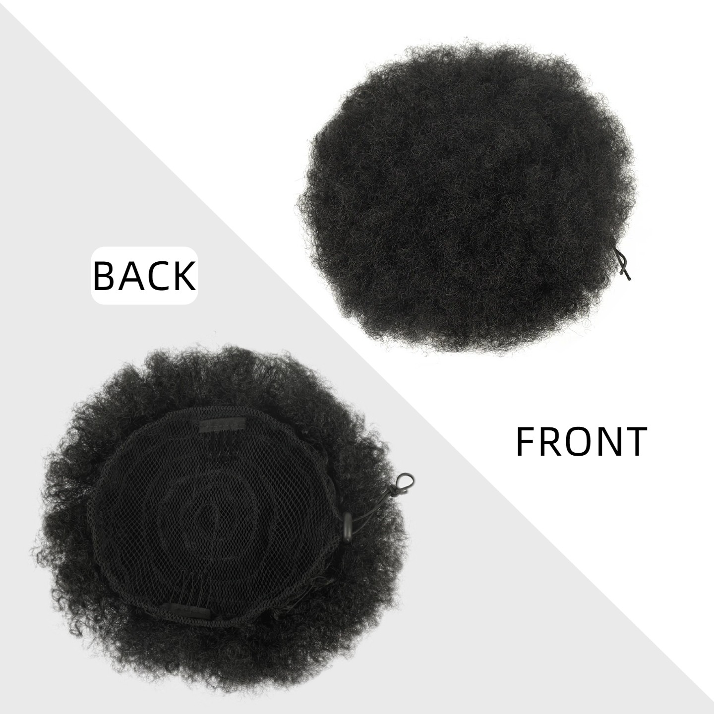 アフロパフドローストリングポニーテールエクステンション　縮れ - Drawstring Afro Curly Puff Ponytail のレビューと価格