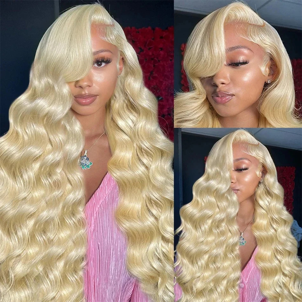613 13x6 HD透明レースフロントウィッグ 人毛 ボデ - 613 Blonde Body Wave Lace Front Wig のレビューと価格