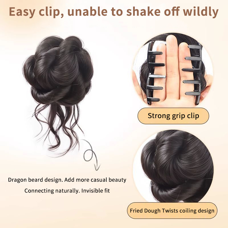 新しい合成ヘアバンシニヨン、メッシーバン、クリップ式ヘアピー - Claw Clip Messy Bun Hair Piece のレビューと価格