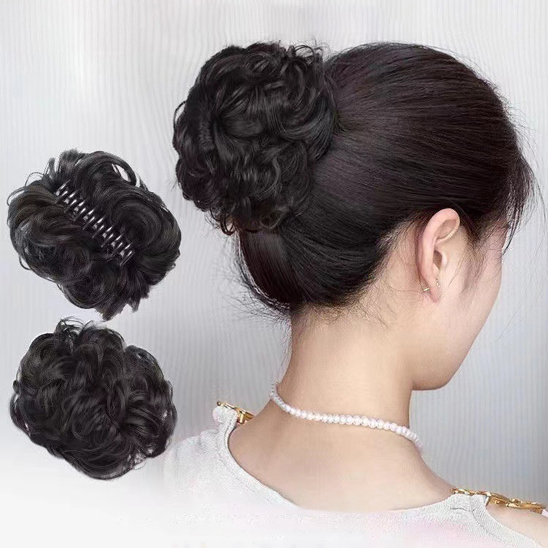 新しい合成シニヨンメッシーバン クロウクリップ式ヘアピース  - Claw Clip Messy Bun Hair Piece のレビューと価格