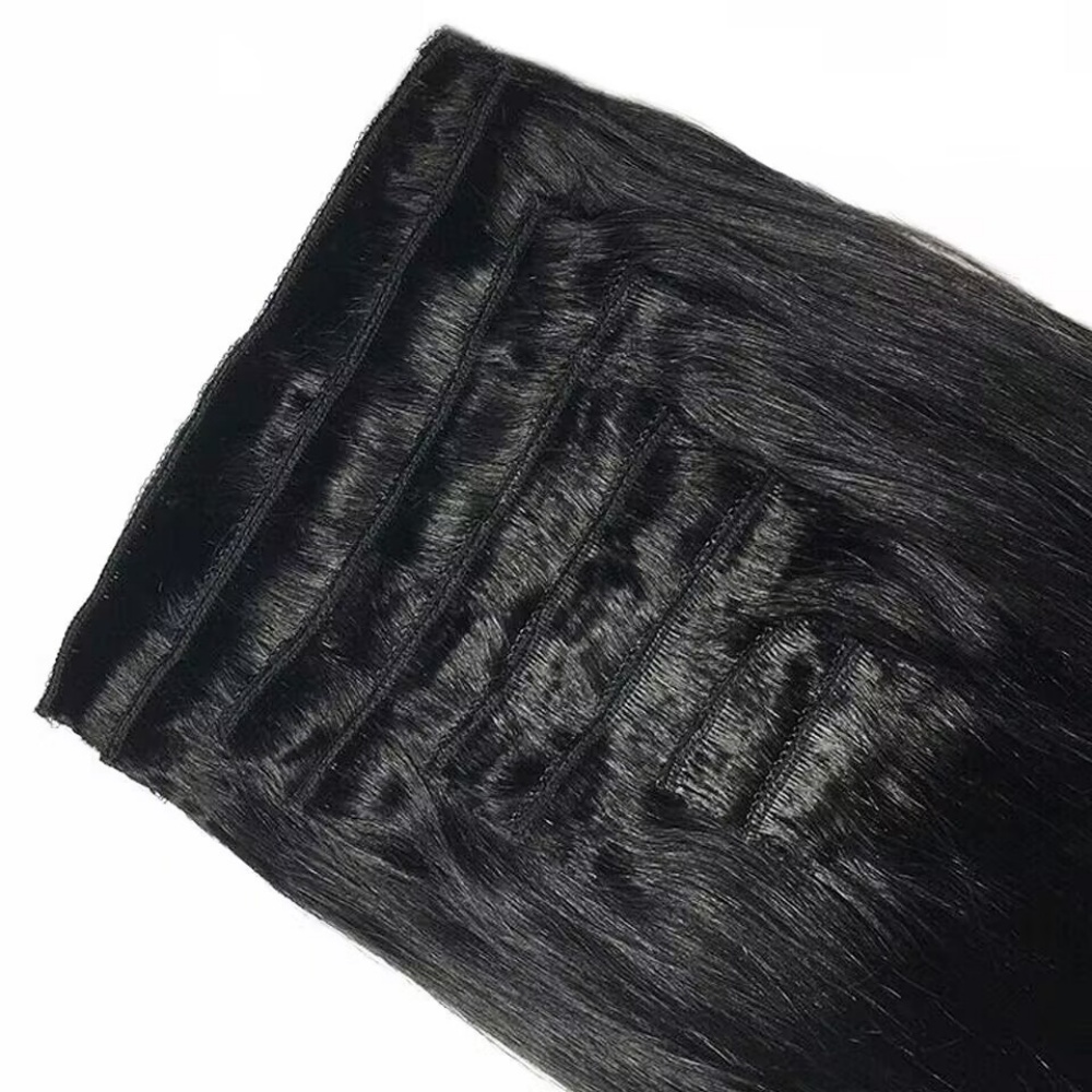ナチュラルストレートクリップイン人毛エクステンションブラジル - Seamless Clip In Hair Extensions Human Hair のレビューと価格