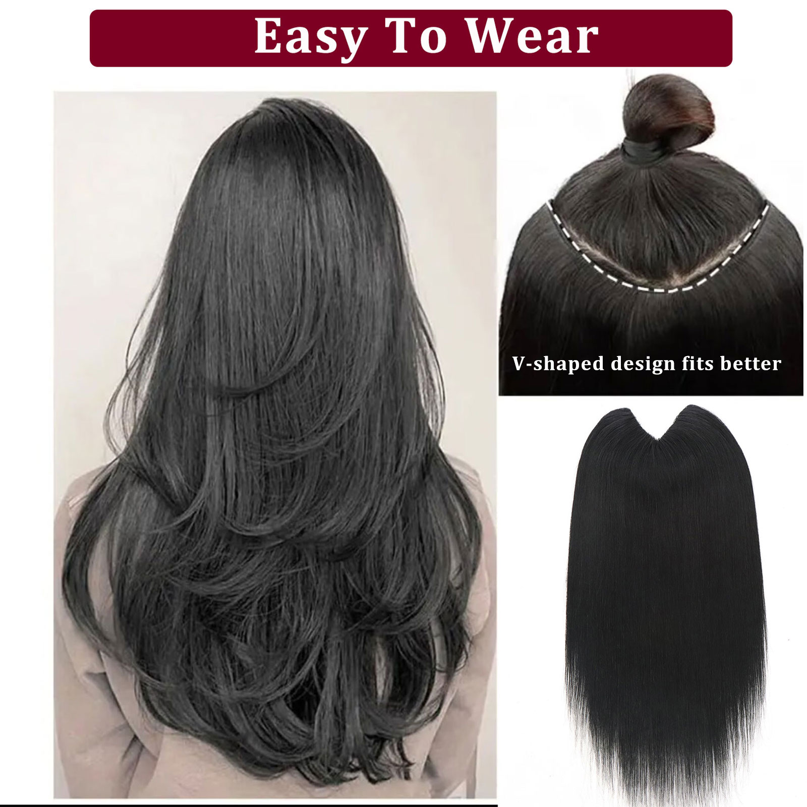 V字型クリップ式人毛エクステンション 透明ブラウンブロンドハ - Seamless Clip In Hair Extensions Human Hair のレビューと価格