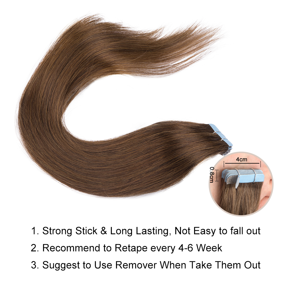 シームレスな人間の髪の毛の延長、100% 本物の人間の髪の毛 - Invisible Tape In Extensions Real Hair のレビューと価格