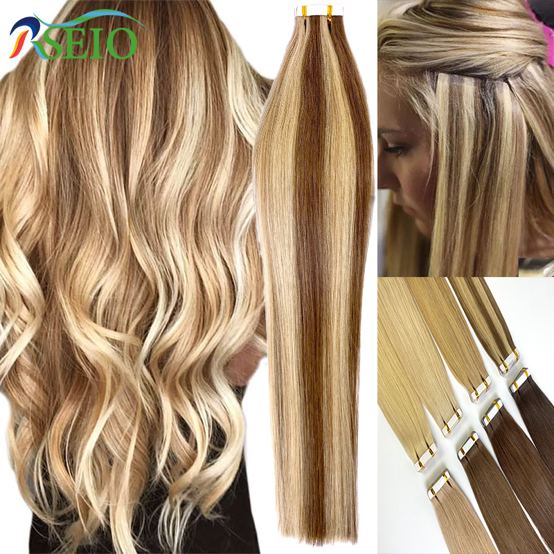 Rseio-天然のストレートヘアエクステンション,目に見えな - Invisible Tape In Extensions Real Hair のレビューと価格