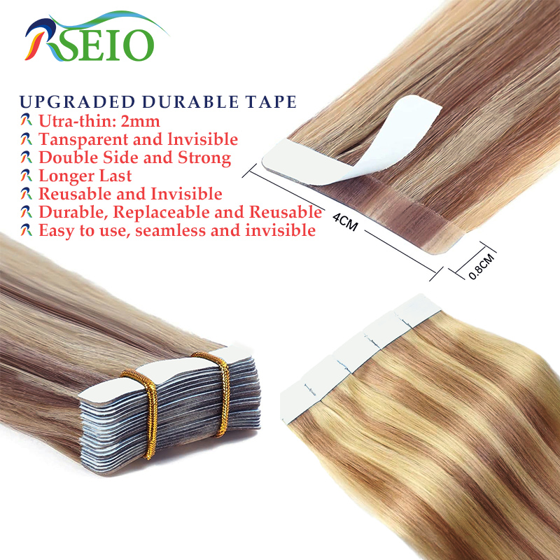 Rseio-天然のストレートヘアエクステンション,目に見えな - Invisible Tape In Extensions Real Hair のレビューと価格