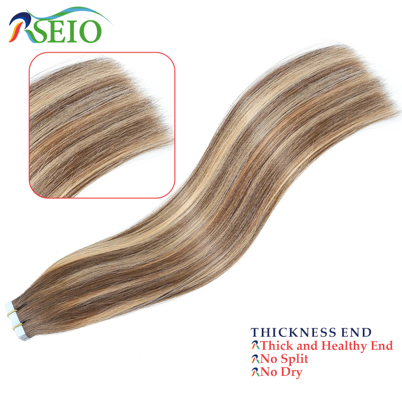 Rseio-天然のストレートヘアエクステンション,目に見えな - Invisible Tape In Extensions Real Hair のレビューと価格