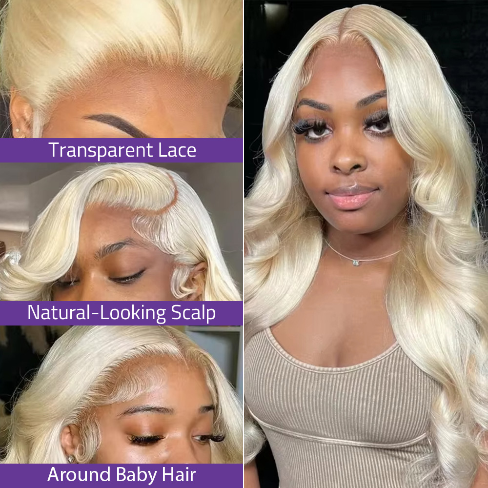 13x4 13x6 HD透明レースフロントウィッグ、プレプラ - 613 Blonde Body Wave Lace Front Wig のレビューと価格