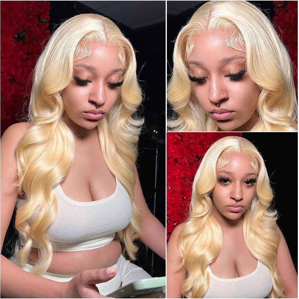 13x4 13x6 HD透明レースフロントウィッグ、プレプラ - 613 Blonde Body Wave Lace Front Wig のレビューと価格