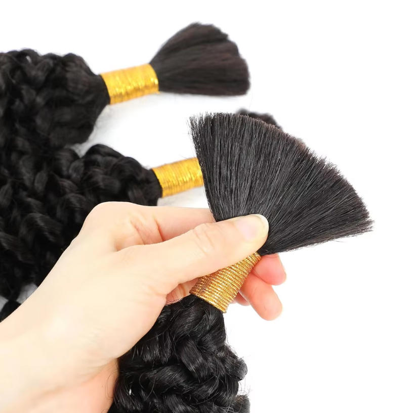ルーズバルク人毛ディープウォーターウェーブ編み込みヘア110 - Water Wave Bulk Human Hair For Braiding のレビューと価格