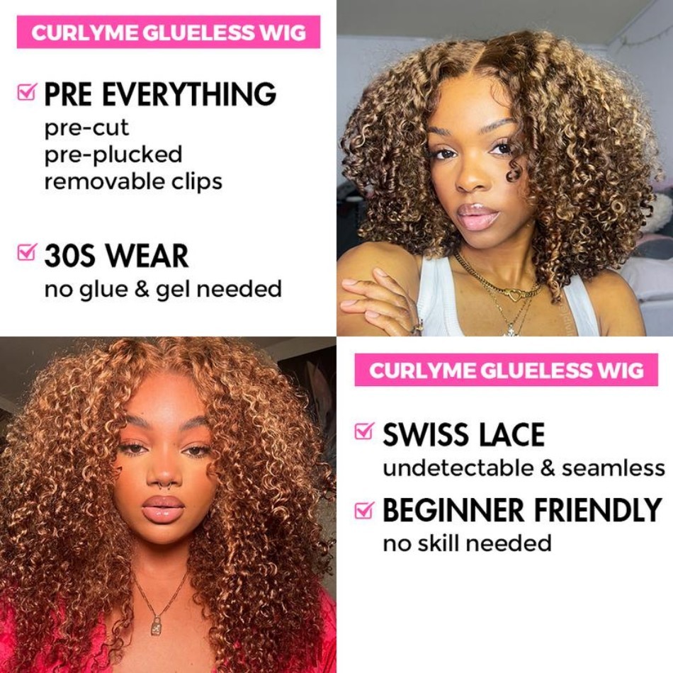 ハイライトハニーブロンドウェアアンドゴー接着剤不要ボブウィッ - Glueless Wear And Go Human Hair Wig のレビューと価格
