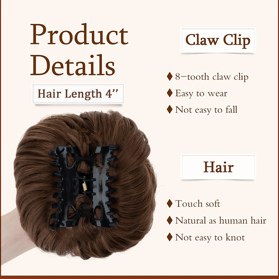 Benehair 乱雑なおだんごヘア合成爪クリップシニヨン女 - Claw Clip Messy Bun Hair Piece のレビューと価格