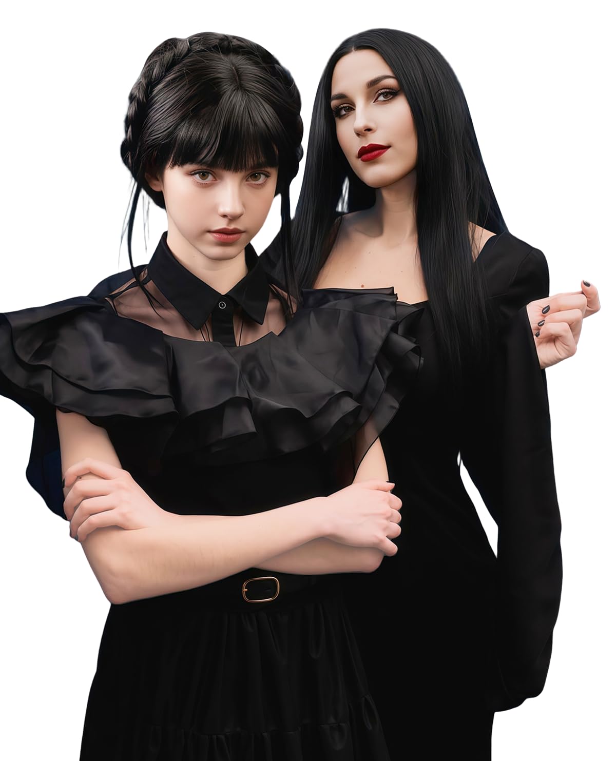 女性用合成ロングブラックウィッグ ハロウィンコスチューム 3 - Synthetic Braided Wigs For Black Women のレビューと価格