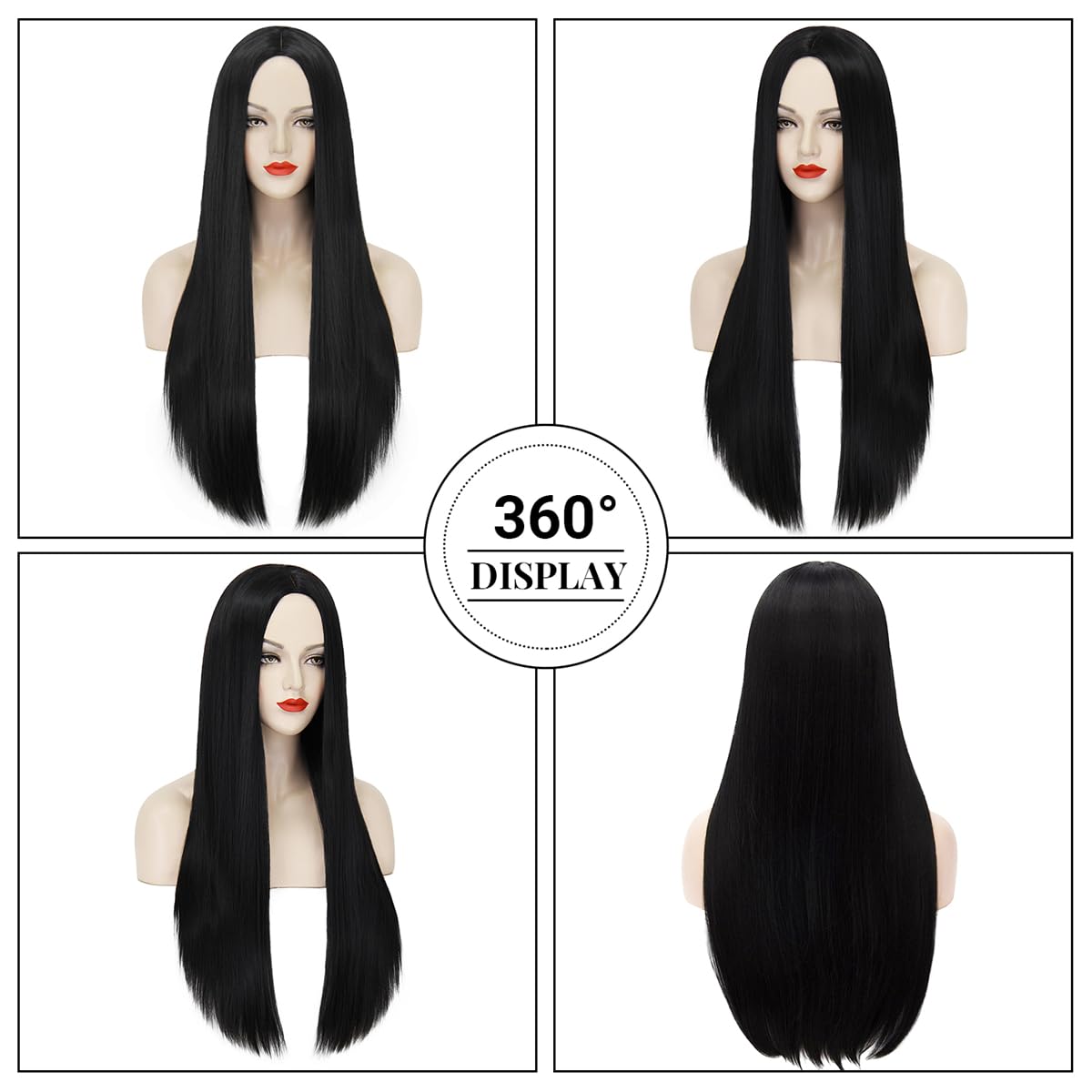 女性用合成ロングブラックウィッグ ハロウィンコスチューム 3 - Synthetic Braided Wigs For Black Women のレビューと価格