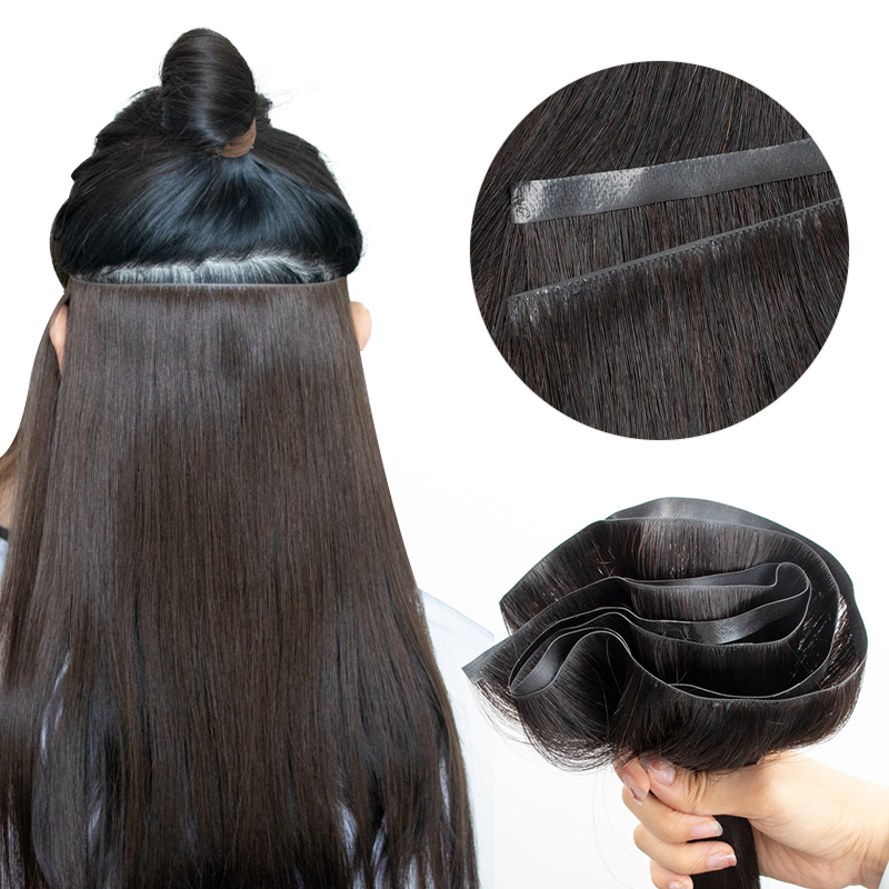 目に見えない長いpuのよこ糸,本物の自然な髪,シームレスで接 - Invisible Tape In Extensions Real Hair のレビューと価格
