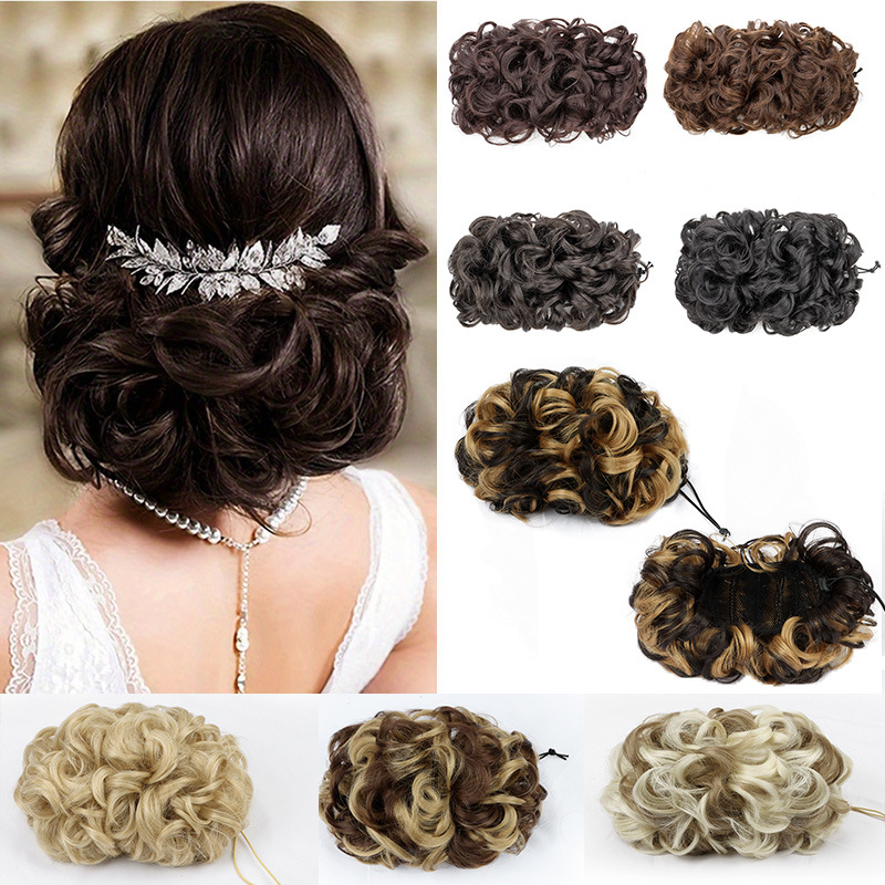女性用爪留めクリップカーリーヘアバンエクステンション、合成繊 - Claw Clip Messy Bun Hair Piece のレビューと価格