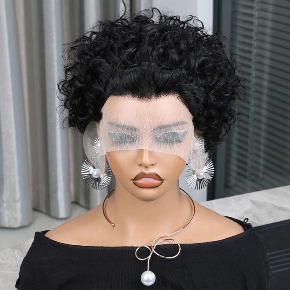 ピクシーカットウィッグ人毛13x4レースフロントウィッグショ - Short Pixie Cut Wig Human Hair Cheap のレビューと価格