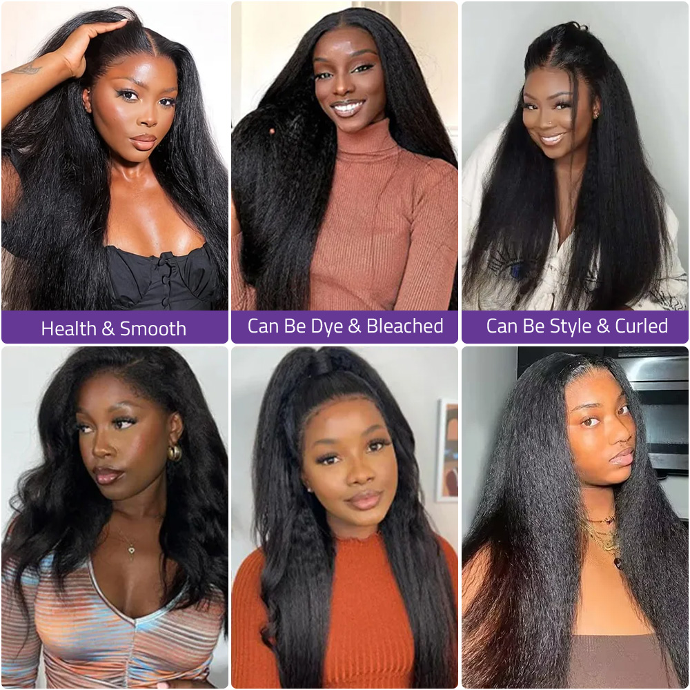 縮毛矯正加工済みストレート人毛V字型ウィッグ 16～32イン - Glueless Wear And Go Human Hair Wig のレビューと価格