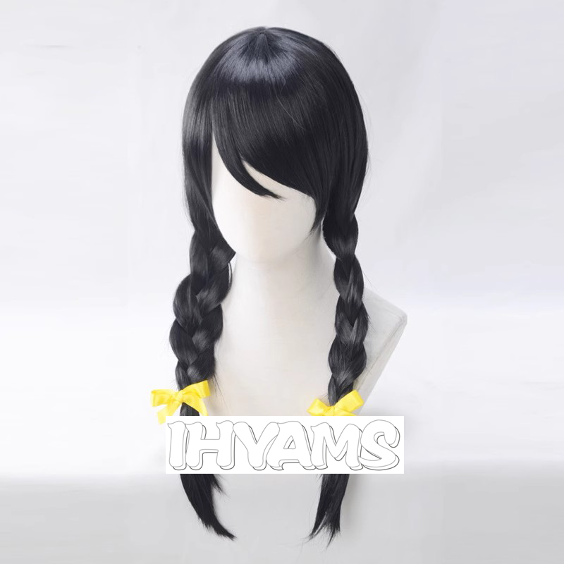 化物語 羽川翼ウィッグコスプレ黒三つ編みハロウィンロールプレ - Synthetic Braided Wigs For Black Women のレビューと価格