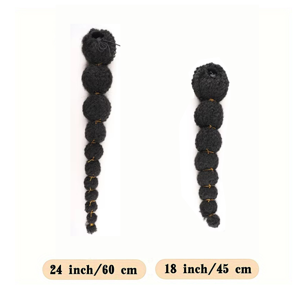 黒人女性向け、18インチ/24インチの長さの、カーリーなアフ - Drawstring Afro Curly Puff Ponytail のレビューと価格